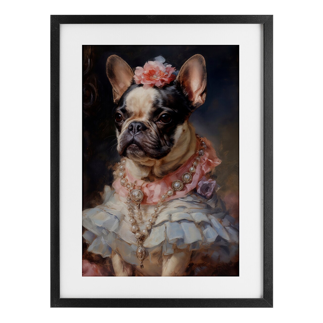 Stupell Industries Regal Frenchie Victorian Era Framed Print Under Glass, design by Wumples